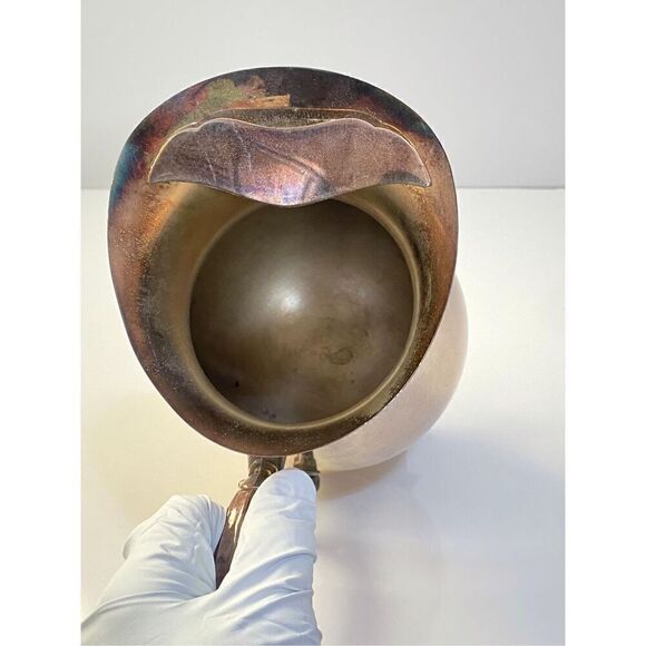 Vintage WM Rogers 817 Silver Plate Footed Water Beverage Pitcher With Ice Guard - Picture 6 of 9